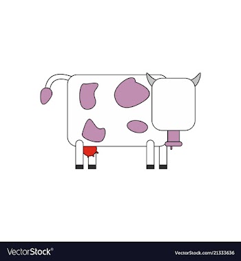 Cow isolated on background in cartoon flat design vector image