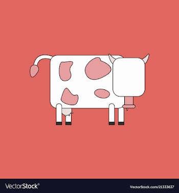 Cow isolated on background in cartoon flat design vector image