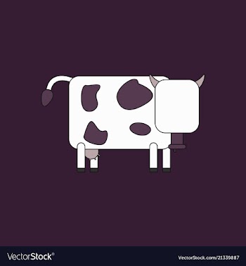 Cow isolated on background in cartoon flat design vector image