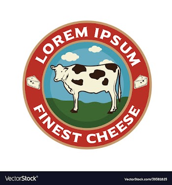 cow milk and farm logo design
