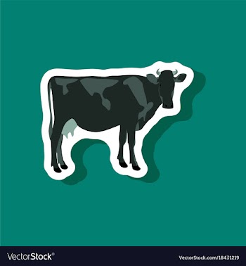 Cow paper sticker on stylish background vector image