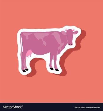 Cow paper sticker on stylish background vector image