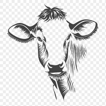 Cow png sticker, animal line | Free PNG - rawpixel