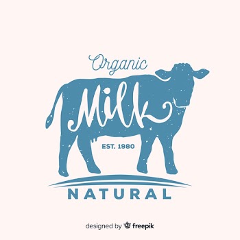 Cow silhouette milk logo Free Vector