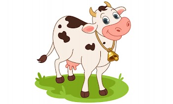 Cow smiling cartoon vector illustration Free Vector