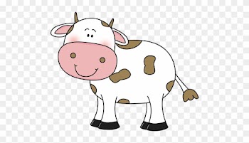 Cow With Brown Spots - Clipart Of A Cow