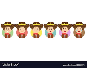 cowboy avatar with various expression