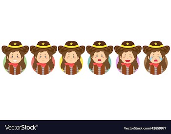 cowboy avatar with various expression