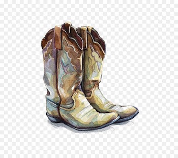 Cowboy boot Watercolor painting Shoe Illustration - Hand-painted watercolor boots 
