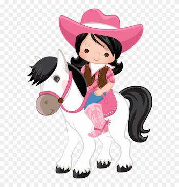 Cowboy E Cowgirl - Cowgirl On Horse Clipart
