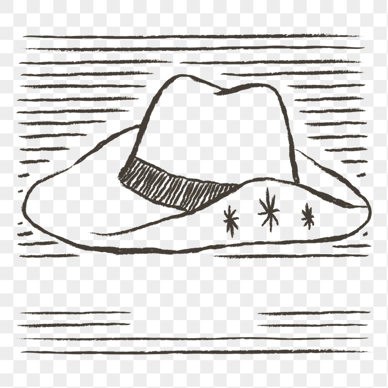 Cowboy hat doodle png sticker, | Free PNG - rawpixel