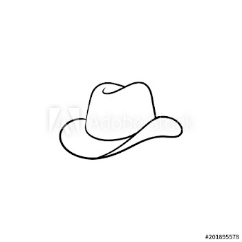 Cowboy hat hand drawn outline doodle icon