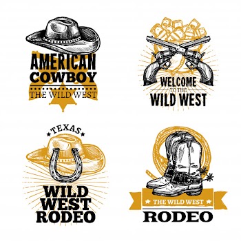 Cowboy retro emblems