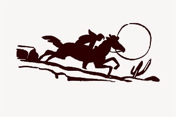 Cowboy silhouette illustration clipart vector. | Free Vector - rawpixel