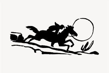 Cowboy silhouette illustration clipart vector. | Free Vector - rawpixel