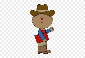 Cowboy With A Book - Cowboy Kids Clipart