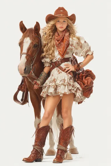 Cowgirl with Horse: A Charming Portrait Cowgirl with Horse: A Charming Portrait