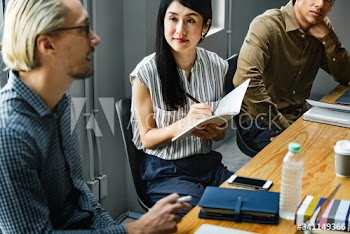 Coworkers in a business meeting