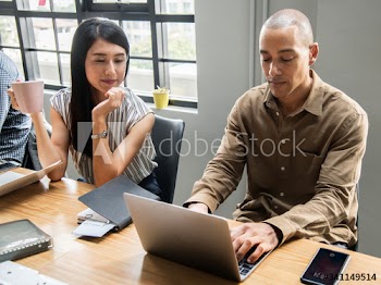 Coworkers in a business meeting