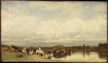Cows Crossing a Ford | Free Photo - rawpixel
