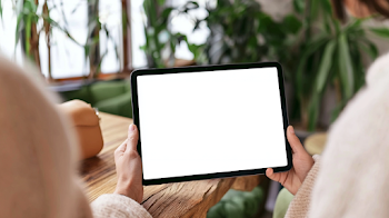 Cozy Cafe Moment: Woman with Tablet