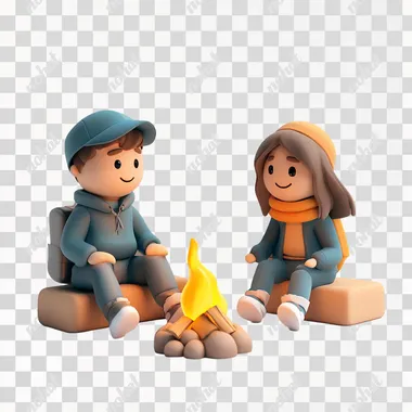 Cozy Campfire Moments: A 3D Illustration