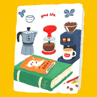 Cozy Coffee Life Illustrated Notebook