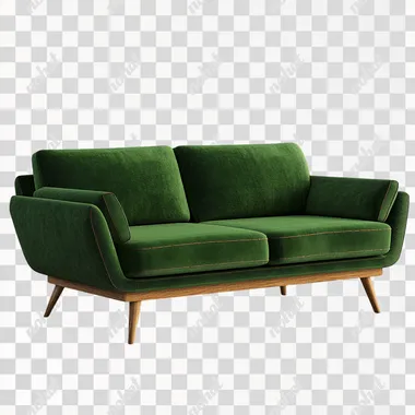 Cozy Green Nordic Couch: A Stylish Living Room Accent