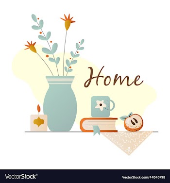 cozy seamless flowers in a vase a candle a cup