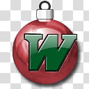 CP Christmas Object Dock, green and red Christmas bauble art transparent background PNG clipart