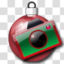 CP Christmas Object Dock, red bauble and camera transparent background PNG clipart