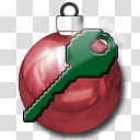 CP Christmas Object Dock, red bauble and green key transparent background PNG clipart