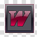 CP For Object Dock, red letter W with gray frame transparent background PNG clipart