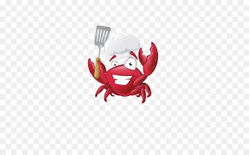 Crab Chef Cooking Illustration - Small red crabs 