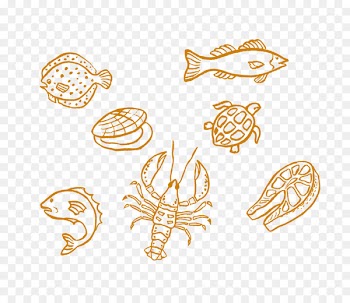 Crab Food Illustration - Chalk hand-painted food material 