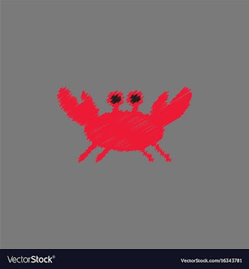Crab in cartoon style seafood product design in vector image