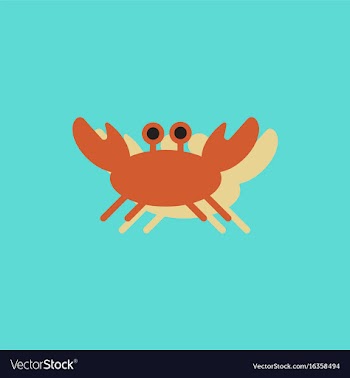 Crab in cartoon style seafood product design in vector image