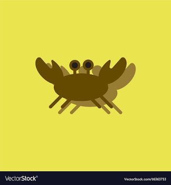 Crab in cartoon style seafood product design in vector image