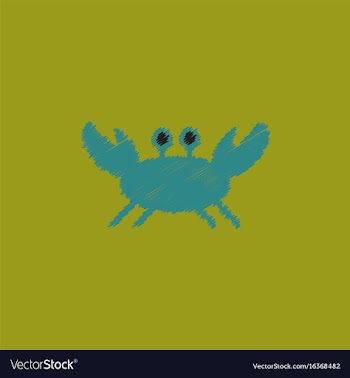 Crab in cartoon style seafood product design in vector image