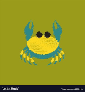 Crab in cartoon style seafood product design in vector image