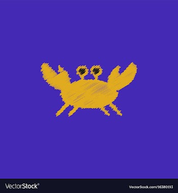 Crab in cartoon style seafood product design in vector image