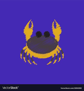 Crab in cartoon style seafood product design in vector image