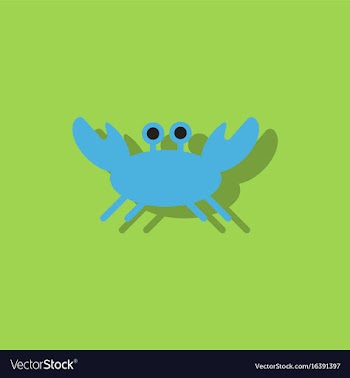 Crab in cartoon style seafood product design in vector image