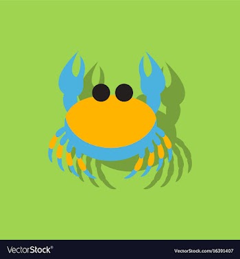 Crab in cartoon style seafood product design in vector image