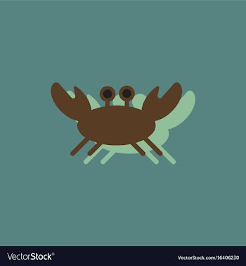Crab in cartoon style seafood product design in vector image