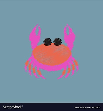 Crab in cartoon style seafood product design in vector image