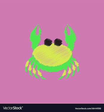 Crab in cartoon style seafood product design in vector image