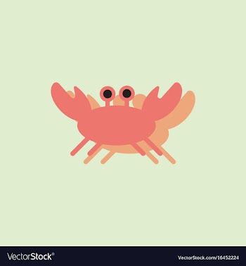 Crab in cartoon style seafood product design in vector image
