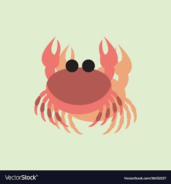 Crab in cartoon style seafood product design in vector image