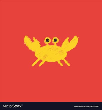 Crab in cartoon style seafood product design in vector image